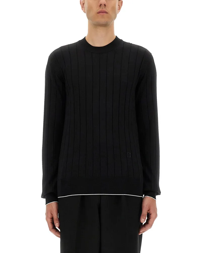 Balmain Seide und Baumwollstrick Black