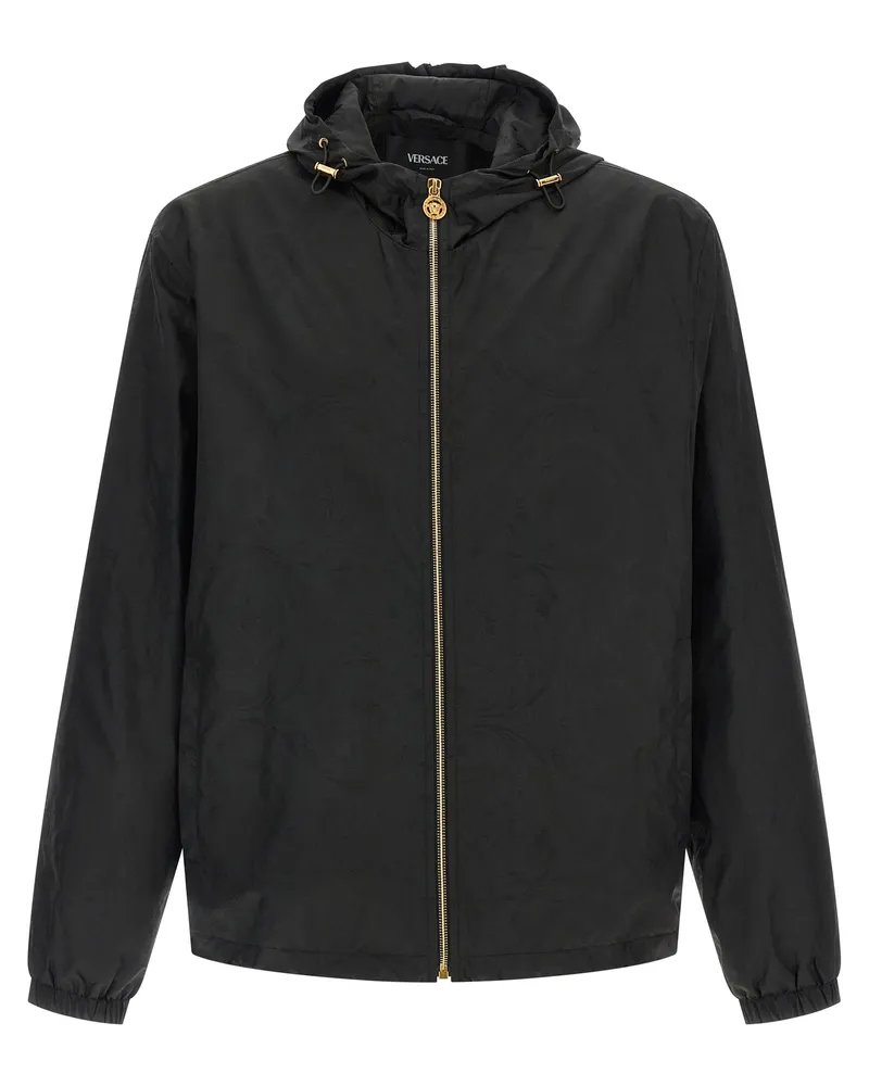 Versace Barocco' Jacquard Wind Breaker Black