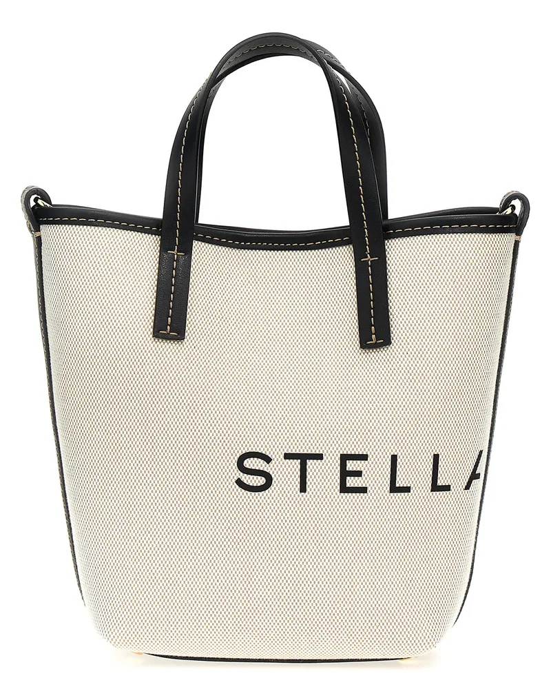 Stella McCartney Logo Einkaufstasche Beige