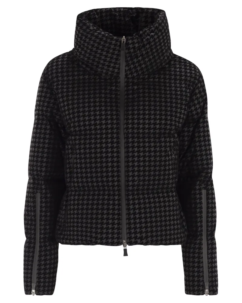 Herno Short Pied De Poule Daunenjacke Black