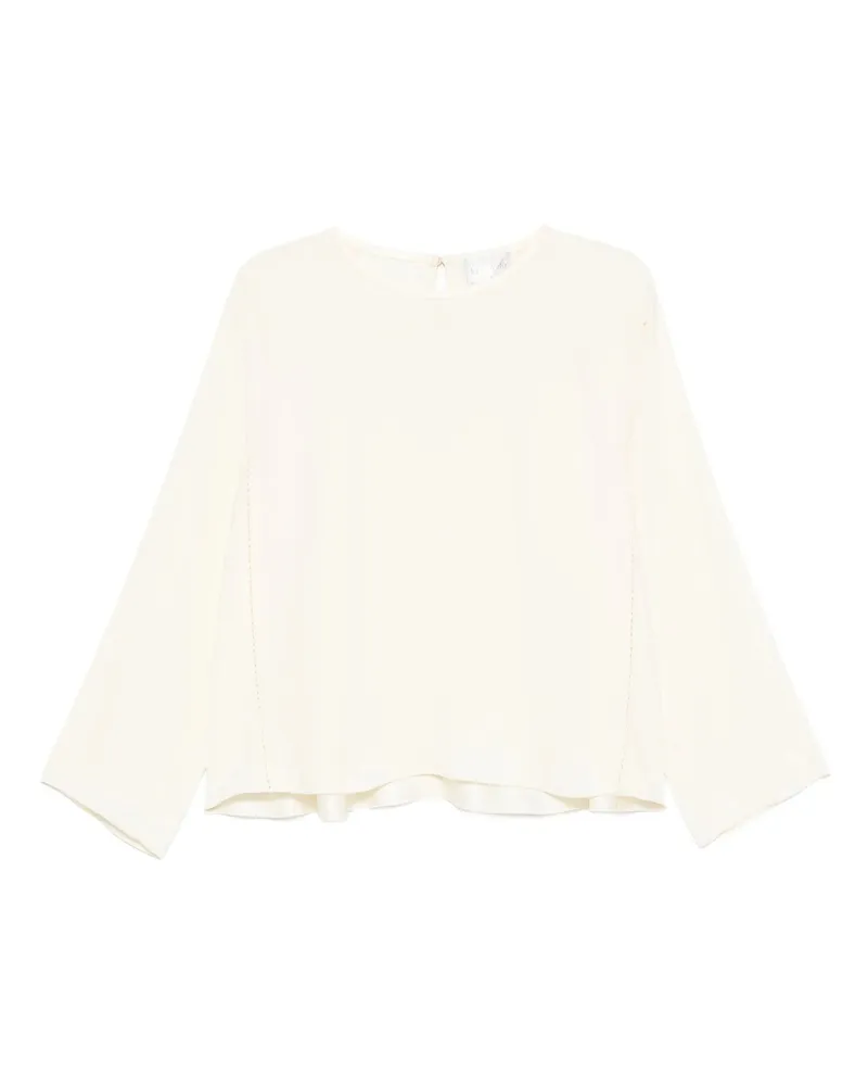 forte_forte Matt Anvers Satin bestickte Top 