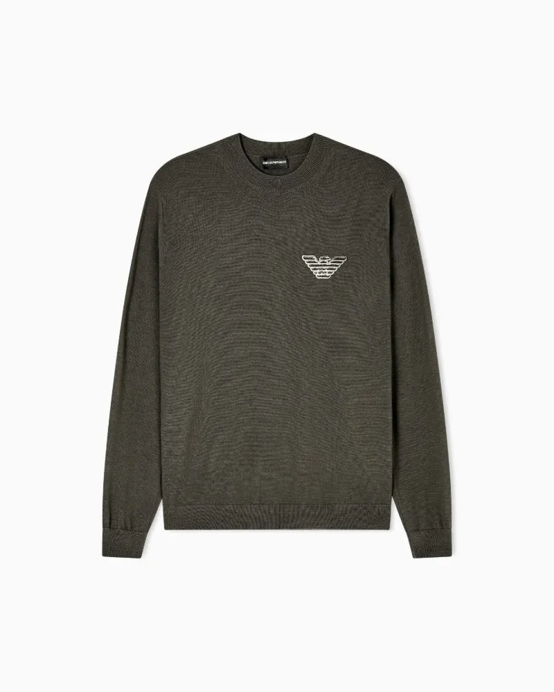 Emporio Armani Maglione Con Patch Aquila Grey