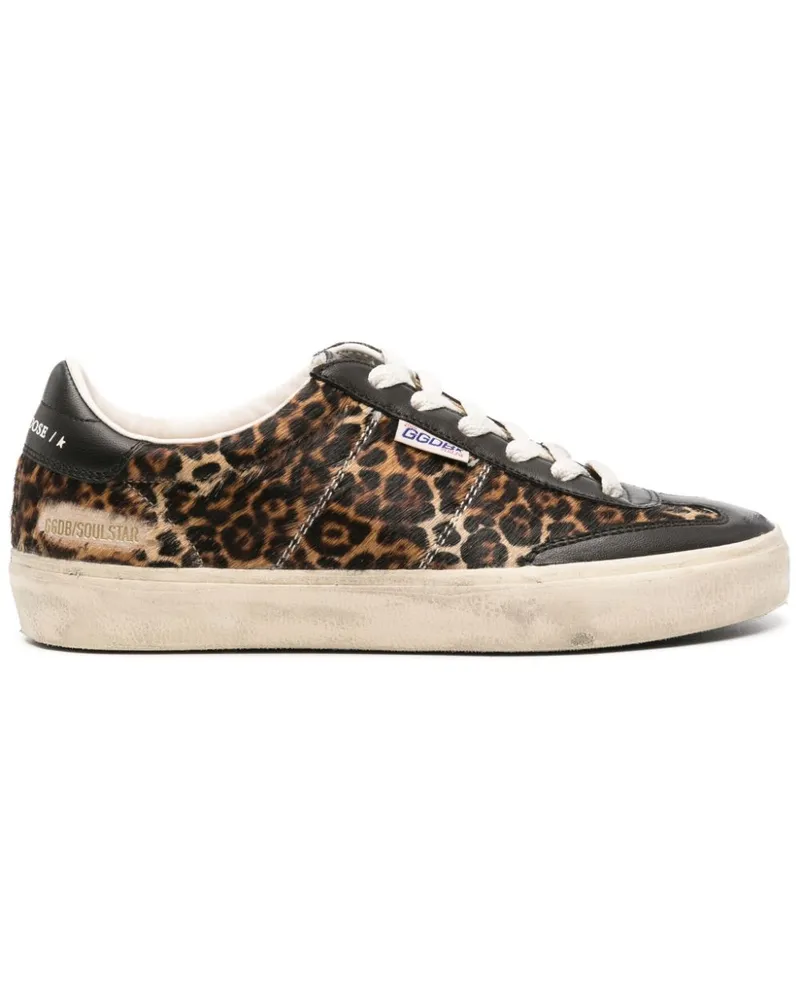 Golden Goose Soul Star Star Leder -Sneaker Brown