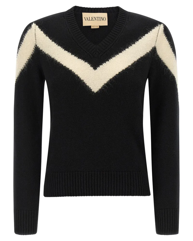Valentino Garavani Valentino Garavani V Logo Signature Bogenpullover White