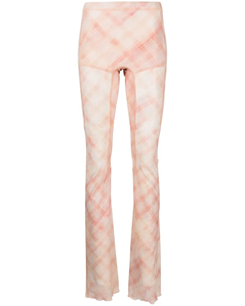 Charlotte Knowles Mesh Flared Leggings Pink