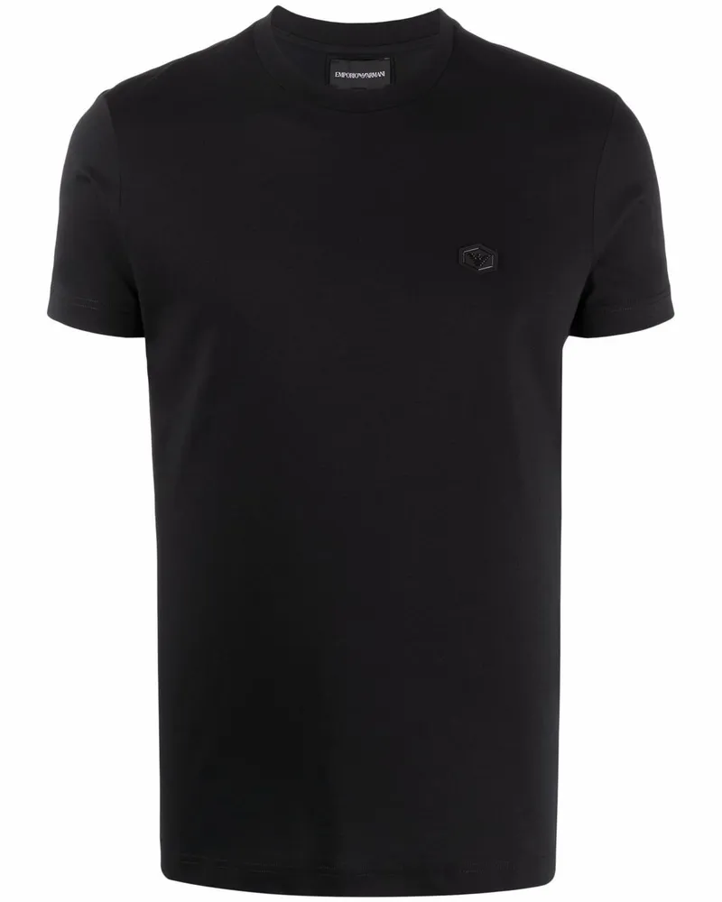Emporio Armani Logo Baumwoll -T -Shirt Black