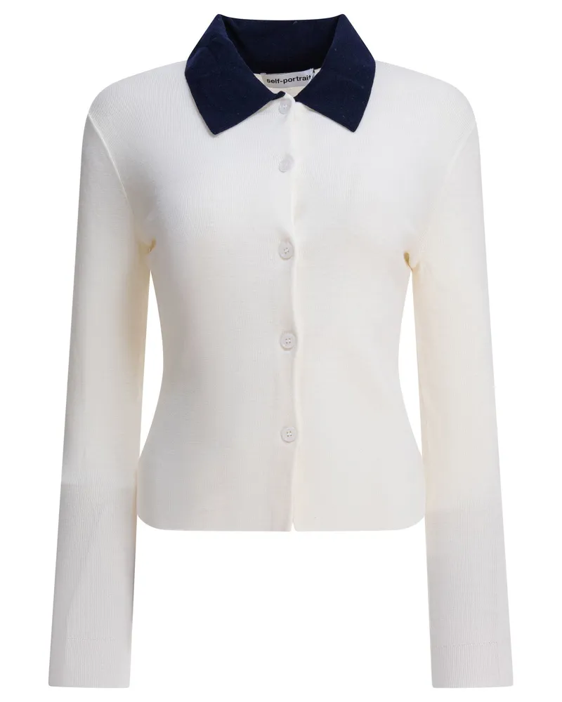 Self-Portrait Strickjacke aus Merinowolle von Beige
