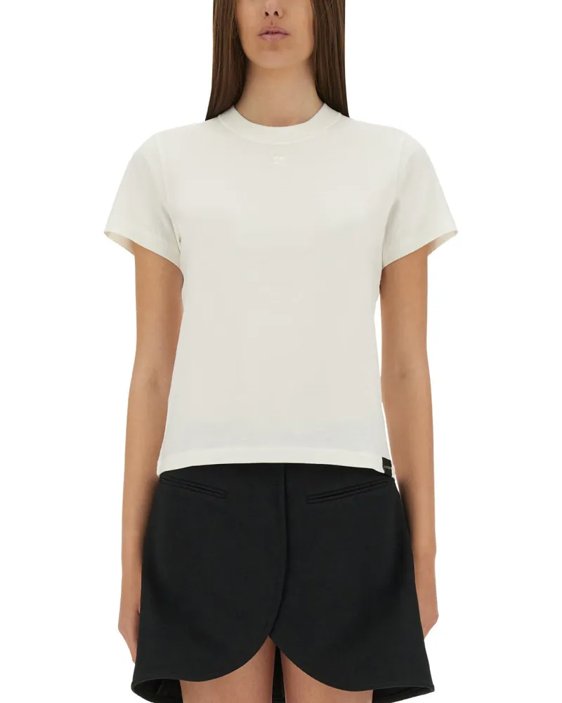 Courrèges Courreves Baumwoll -T -Shirt White