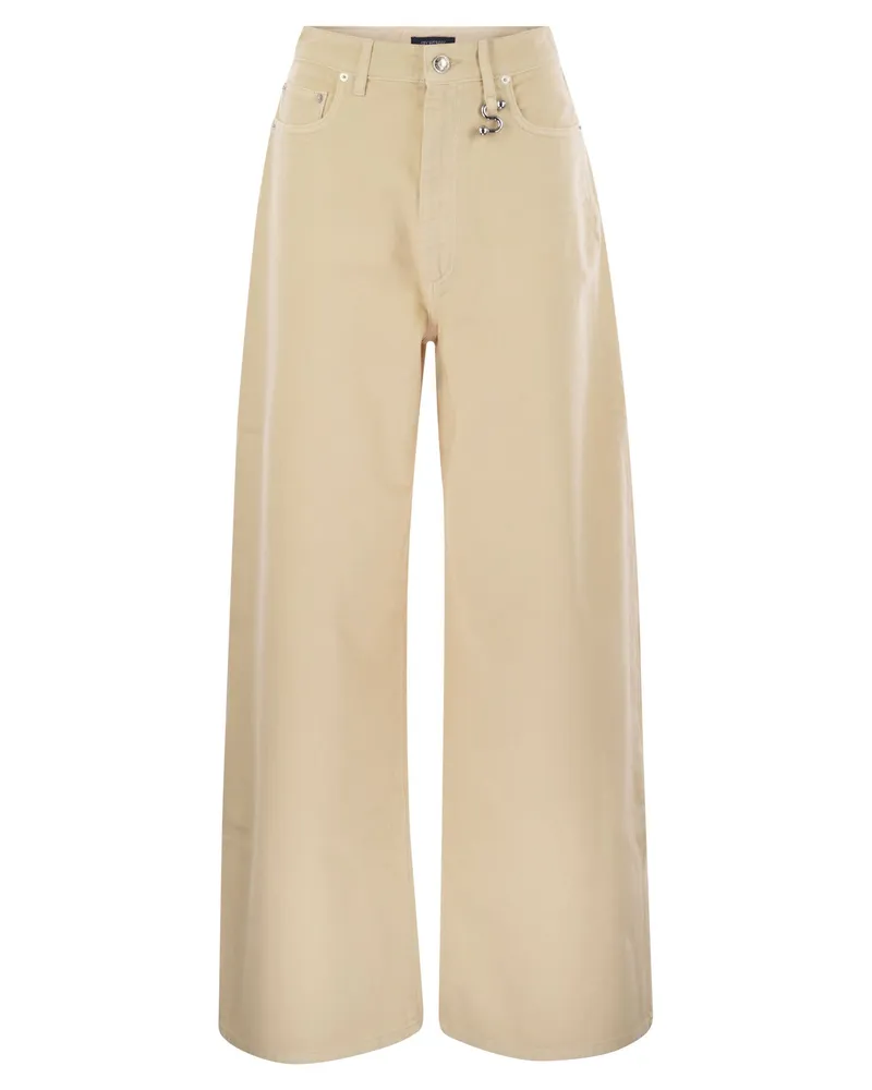 SPORTMAX Siamese Niedrig tailliert übergroße Hosen Ivory