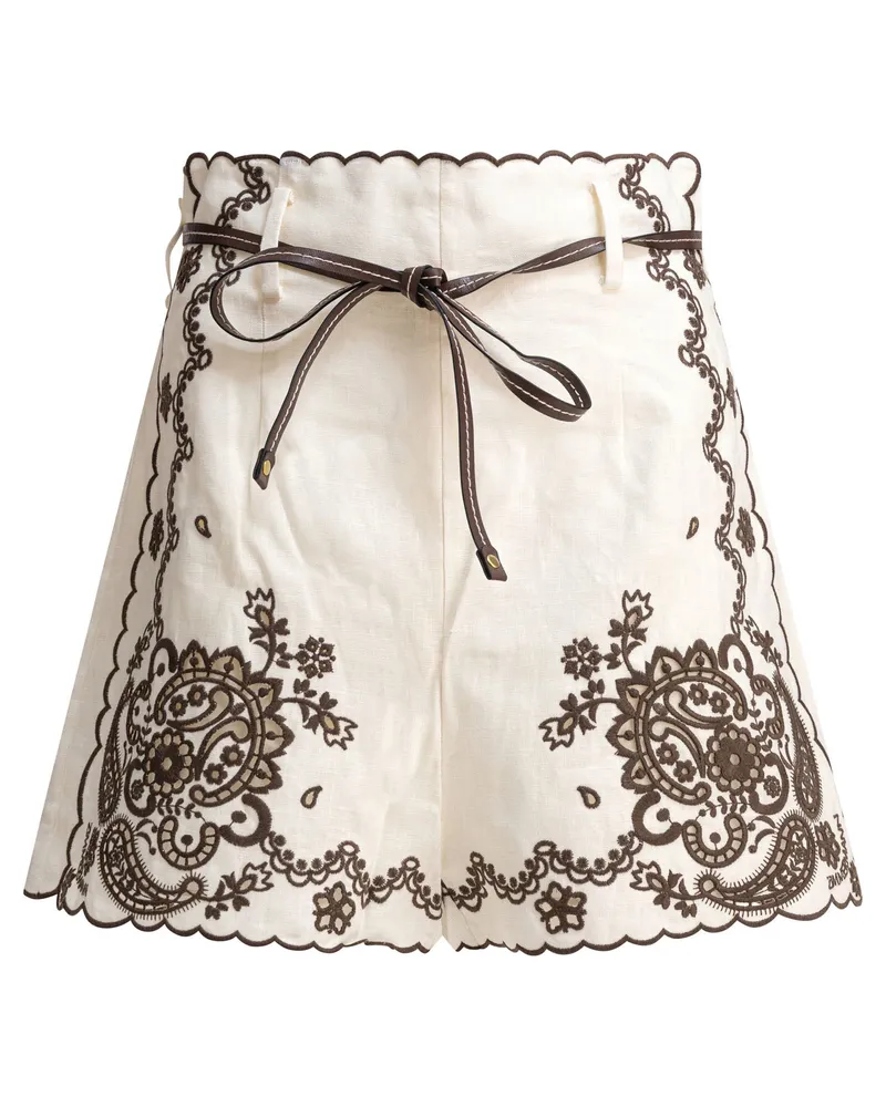 Zimmermann Leinenshorts „Ascension White