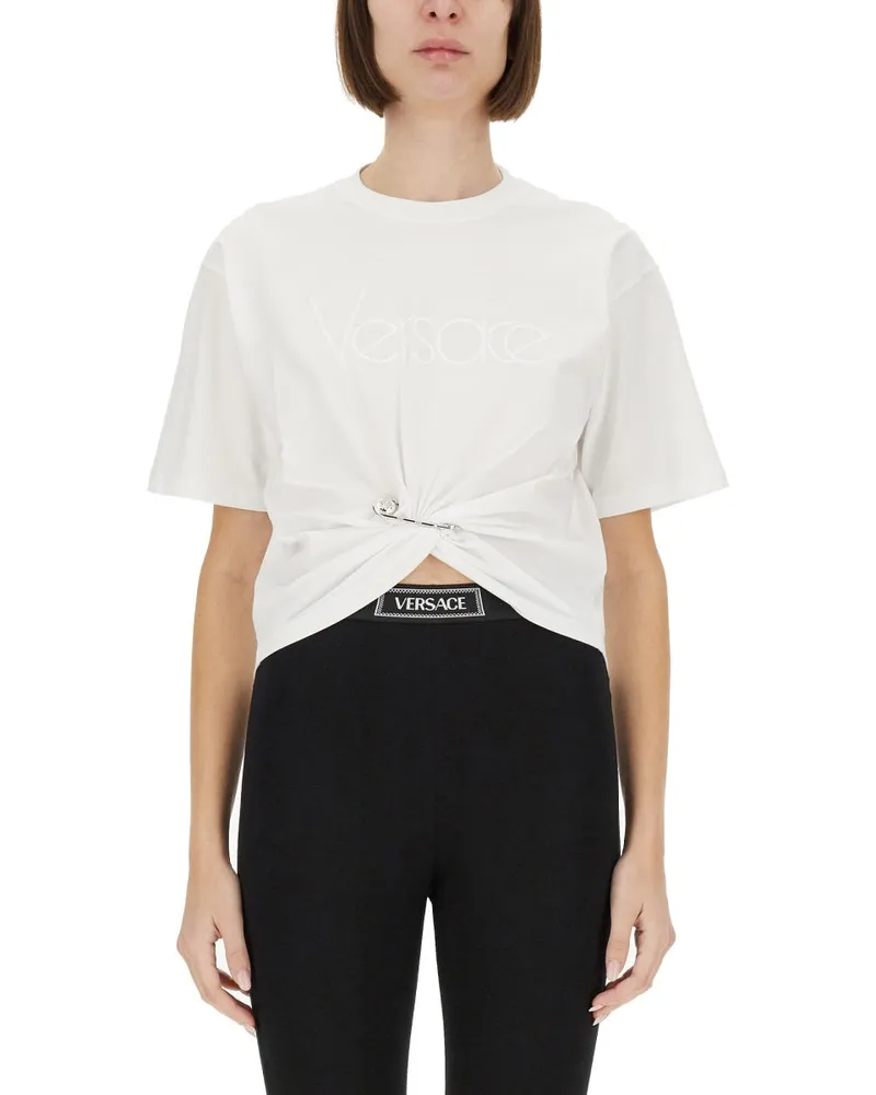Versace 1978 Re Edition Safety Pin" T -Shirt White