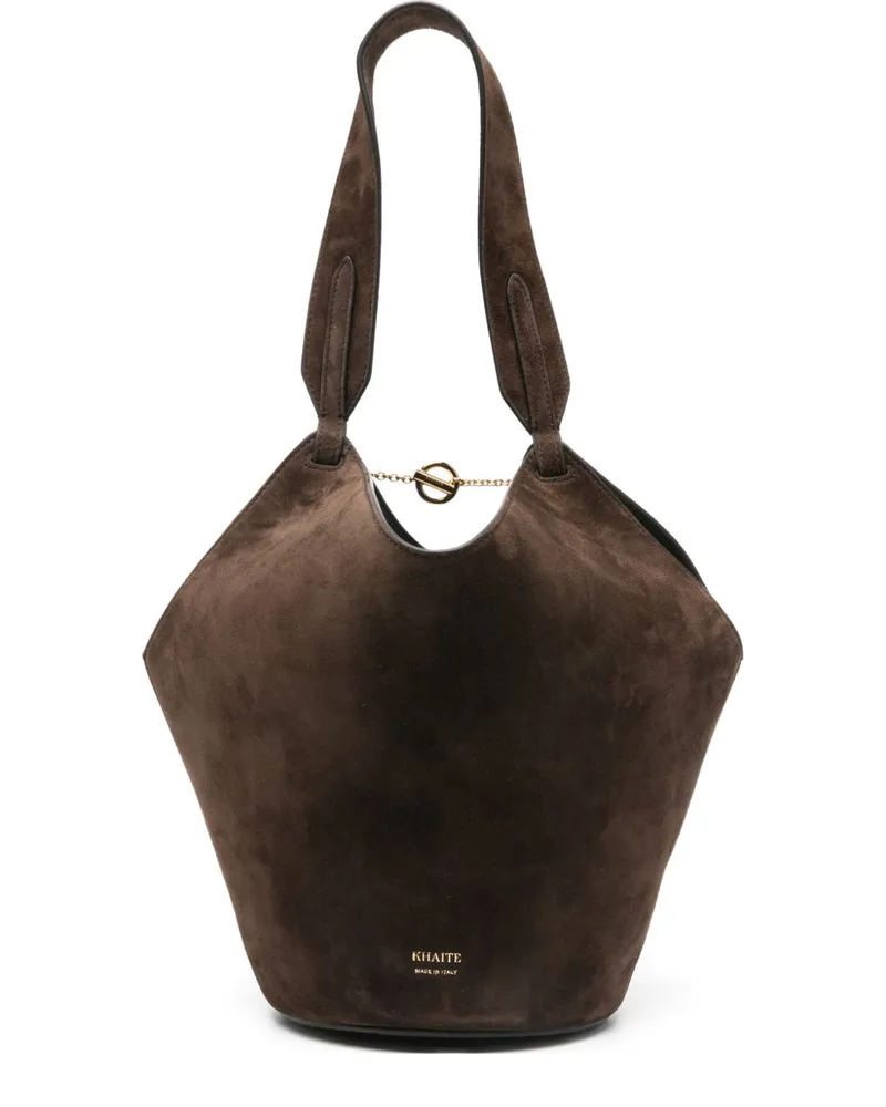 KHAITE Lotus Mini-Beuteltasche aus Leder Marrone