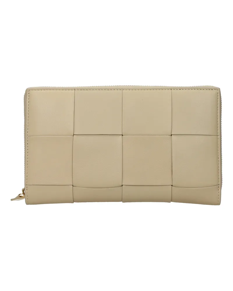Bottega Veneta Brieftaschen Kassetten Frauen Leder beige/Brei -