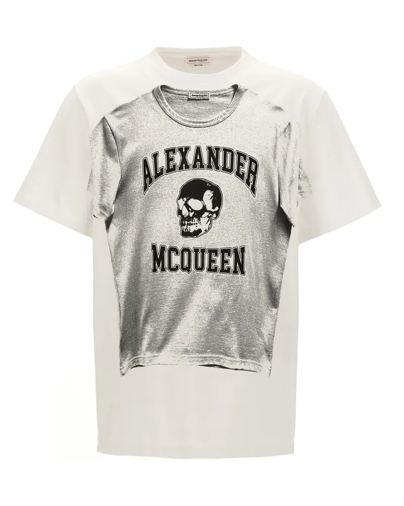 Alexander McQueen Logo Print T -Shirt White