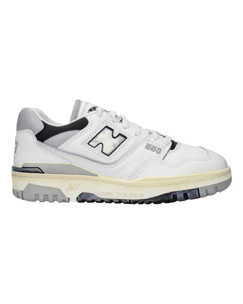 New Balance Sneakers 550 Herrens Leder Weiß/Hellgrau -