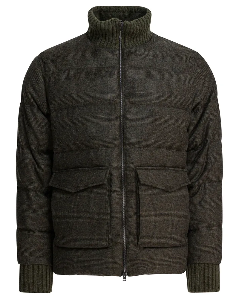 Herno Bomberjacke aus Wolle und Kaschmir Green