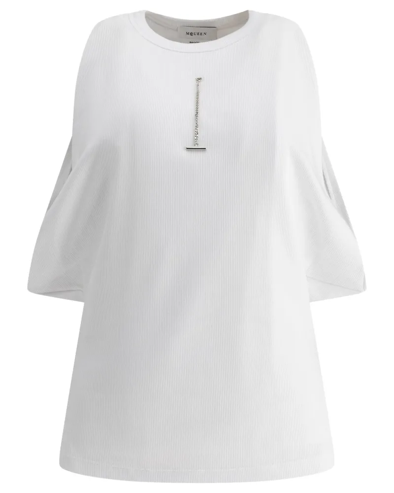 Alexander McQueen Alexander MC Queen Ribbed Top White