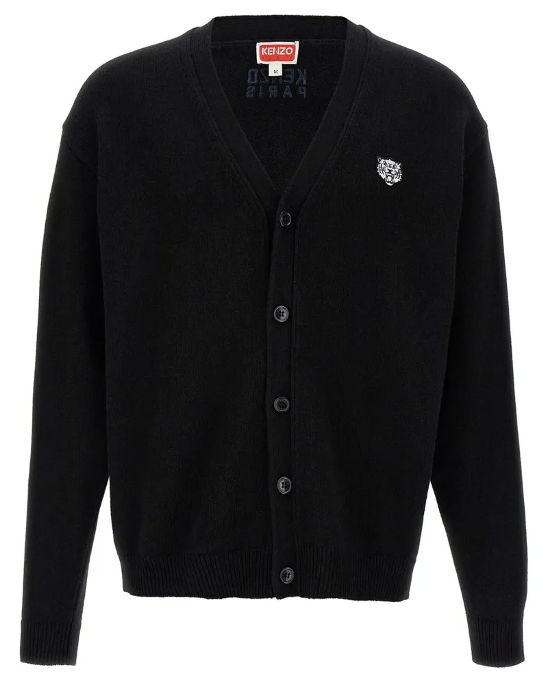 Kenzo Happy Flower Woll Cardigan Black