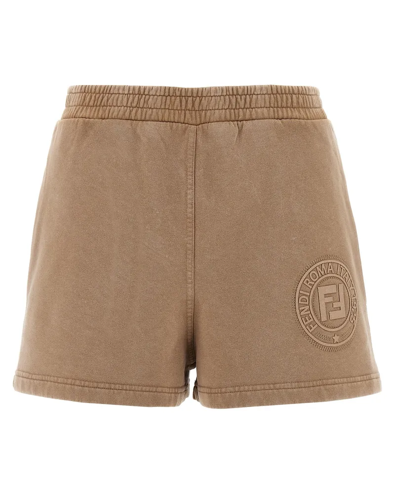 Fendi 3 D 'Fendi Roma' Shorts Brown