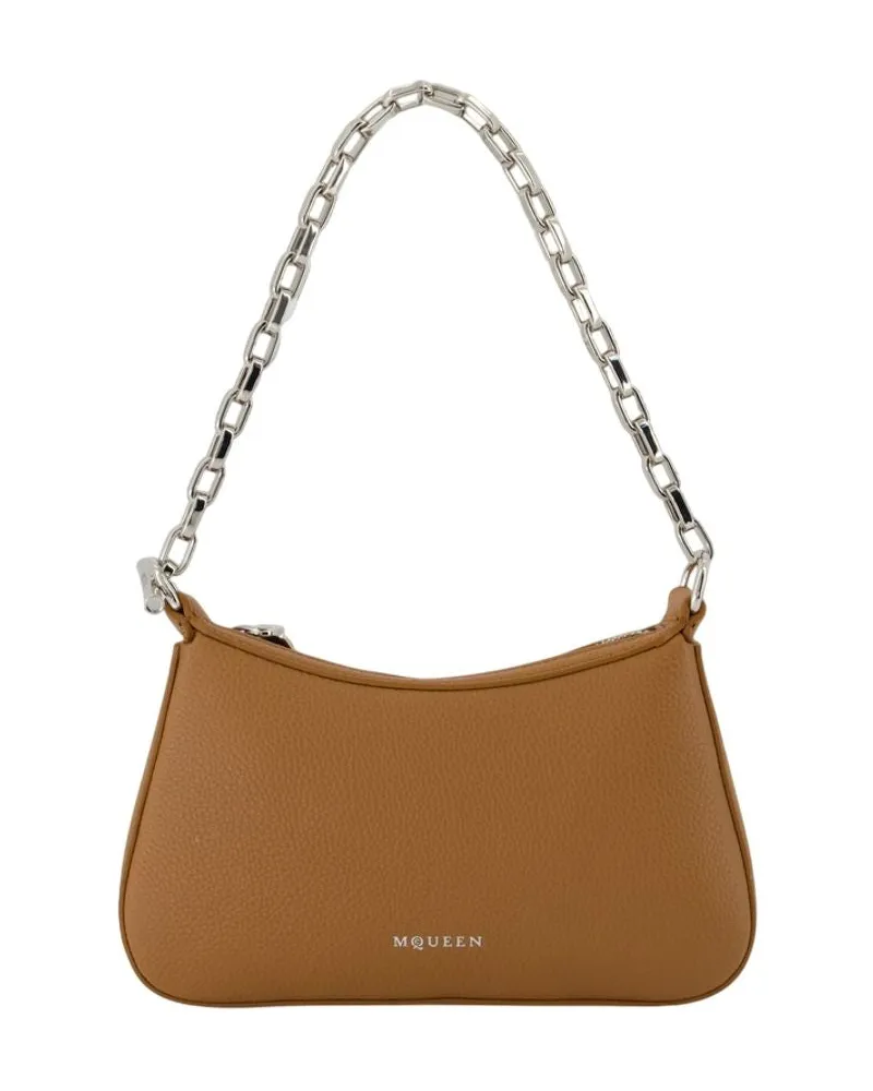 Alexander McQueen T Bar Mini Handtasche Alexander Mc Königin Leder braun Braun