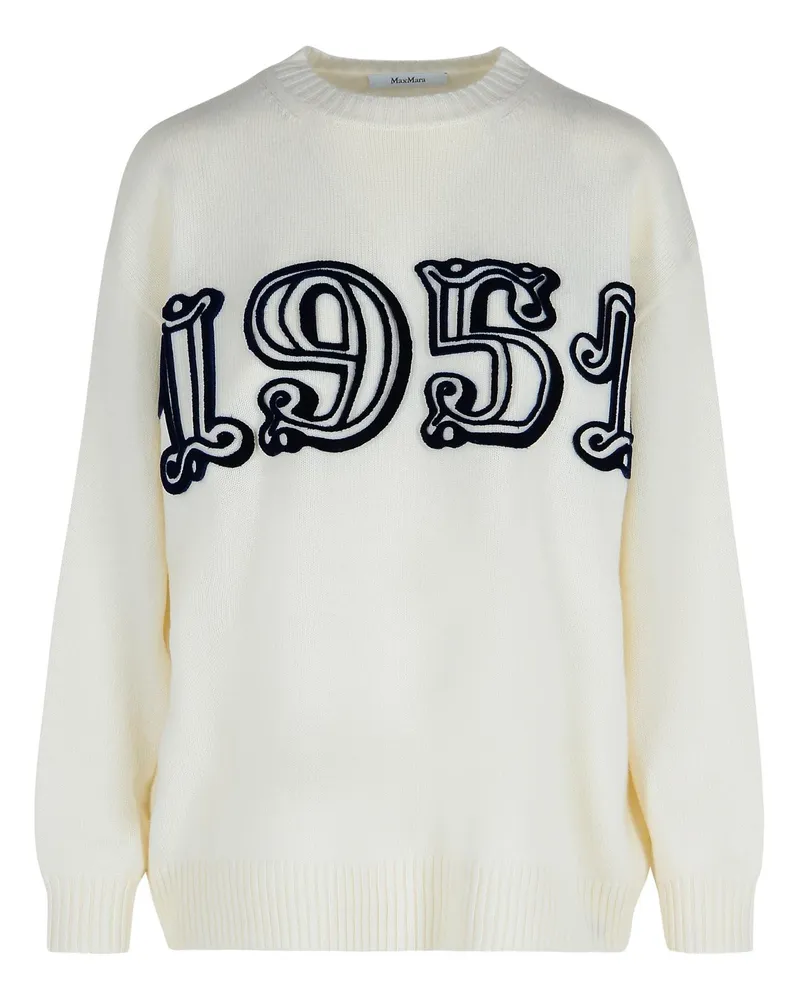 Max Mara aus weißer Wolle und Kaschmir -Fido -Pullover Cream