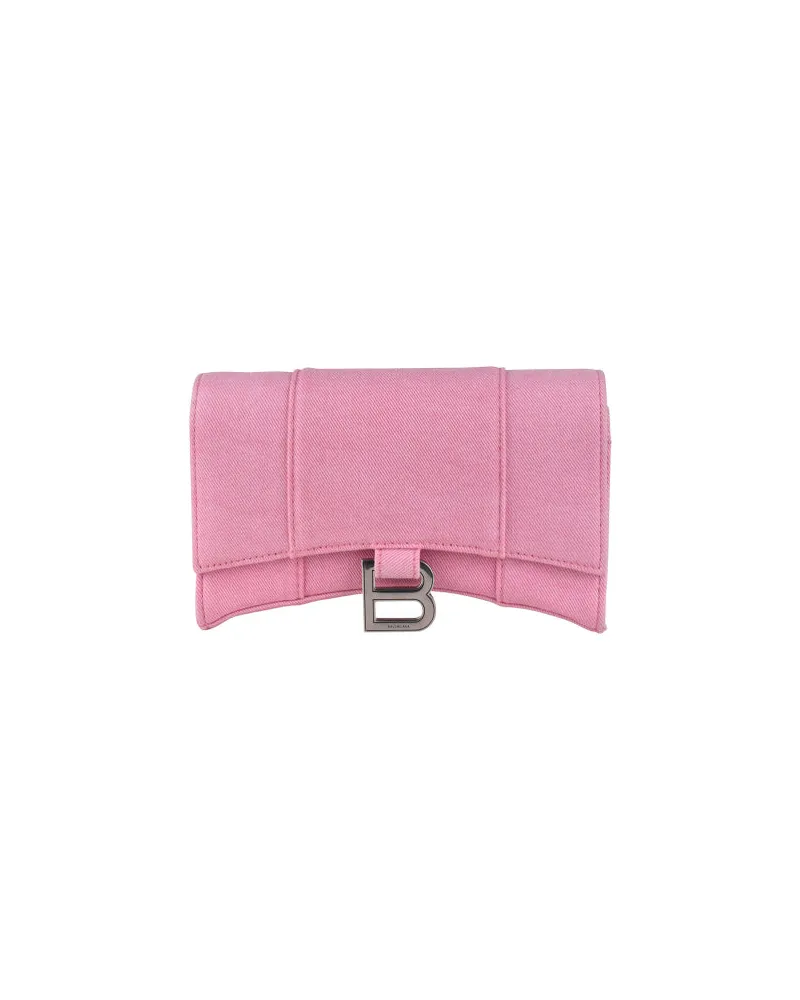 Balenciaga Sandglas -Brieftasche auf der Kette Pink