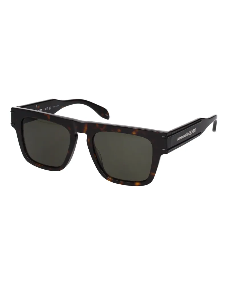Alexander McQueen Herrens Sonnenbrille aus schwarzem Acetat -