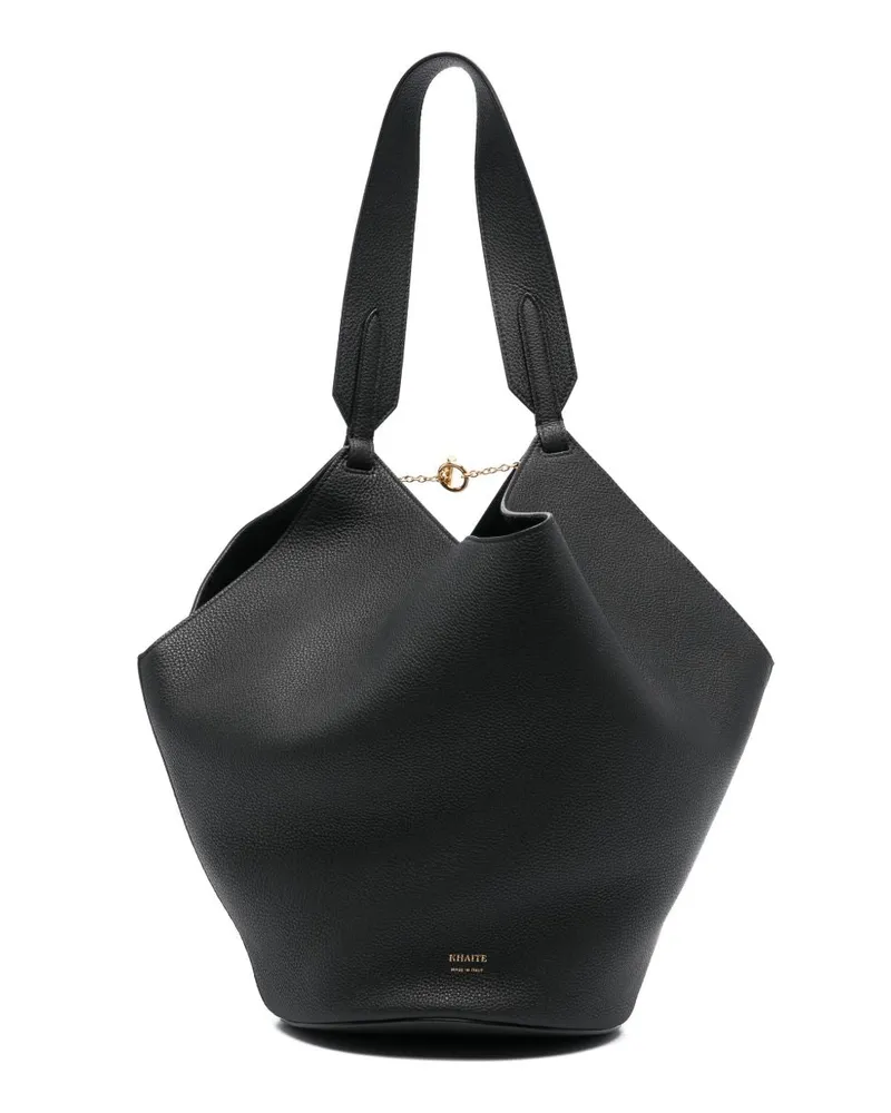 KHAITE Lotus Small Leder Umhängetasche Black
