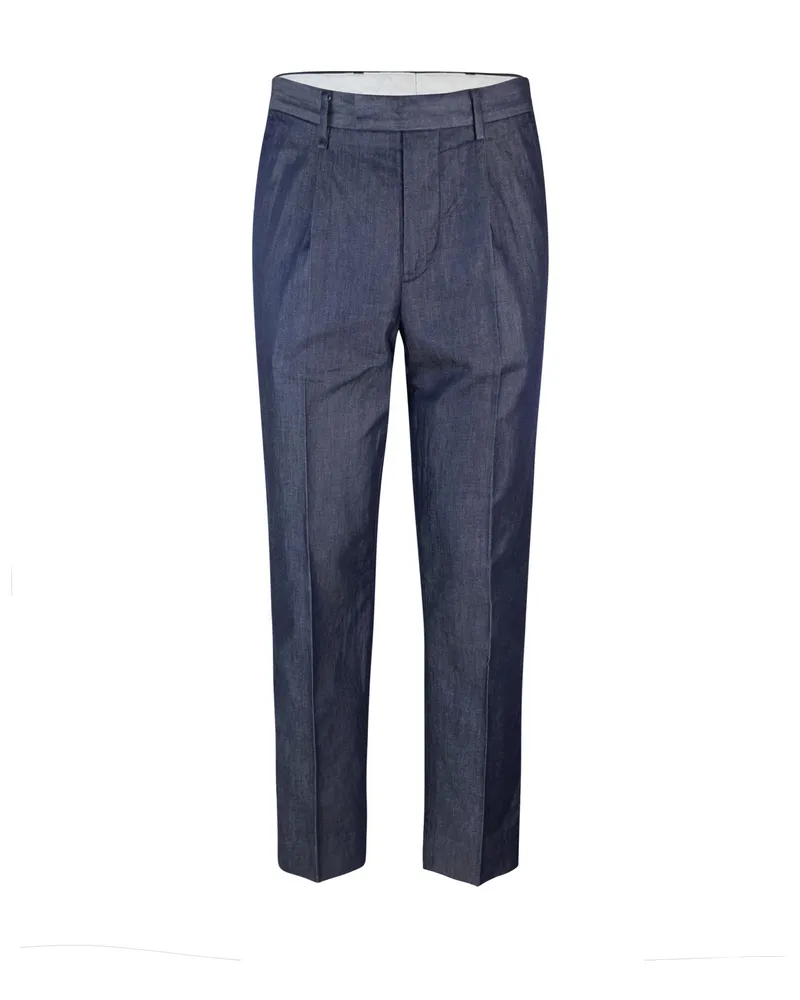 Paul Smith Pantaloni in Twill Risciacquato Indaco Blue