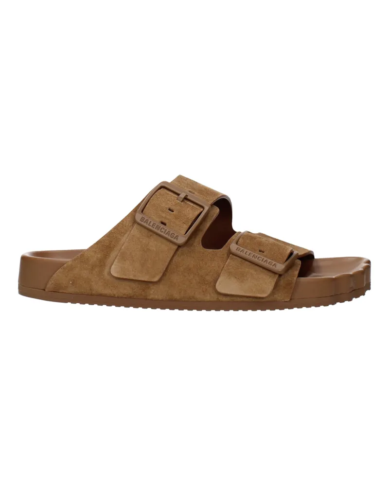 Balenciaga Sunday Sandalen und Clogs Damens Braunes Wildleder -