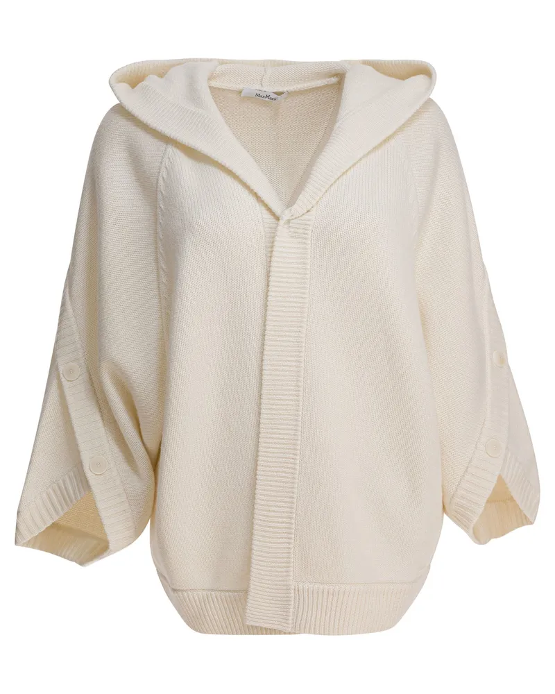 Max Mara Strickjacke aus Wolle und Kaschmir White