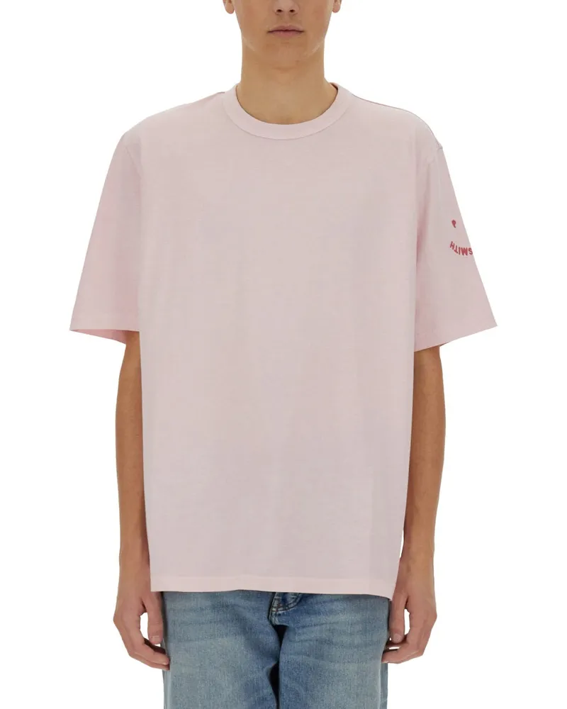 Paul Smith PS von Paul Smith T Shirt mit Stickerei PS Happy Pink