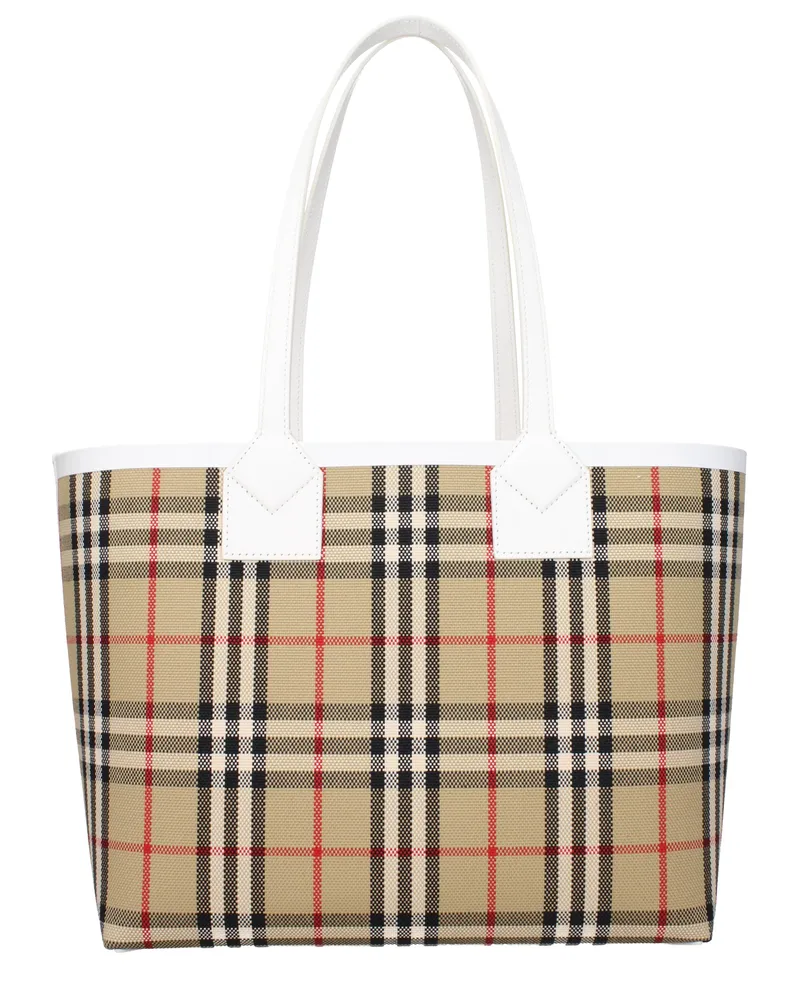 Burberry Damens Umhängetaschen Stoff Beige/Weiß -