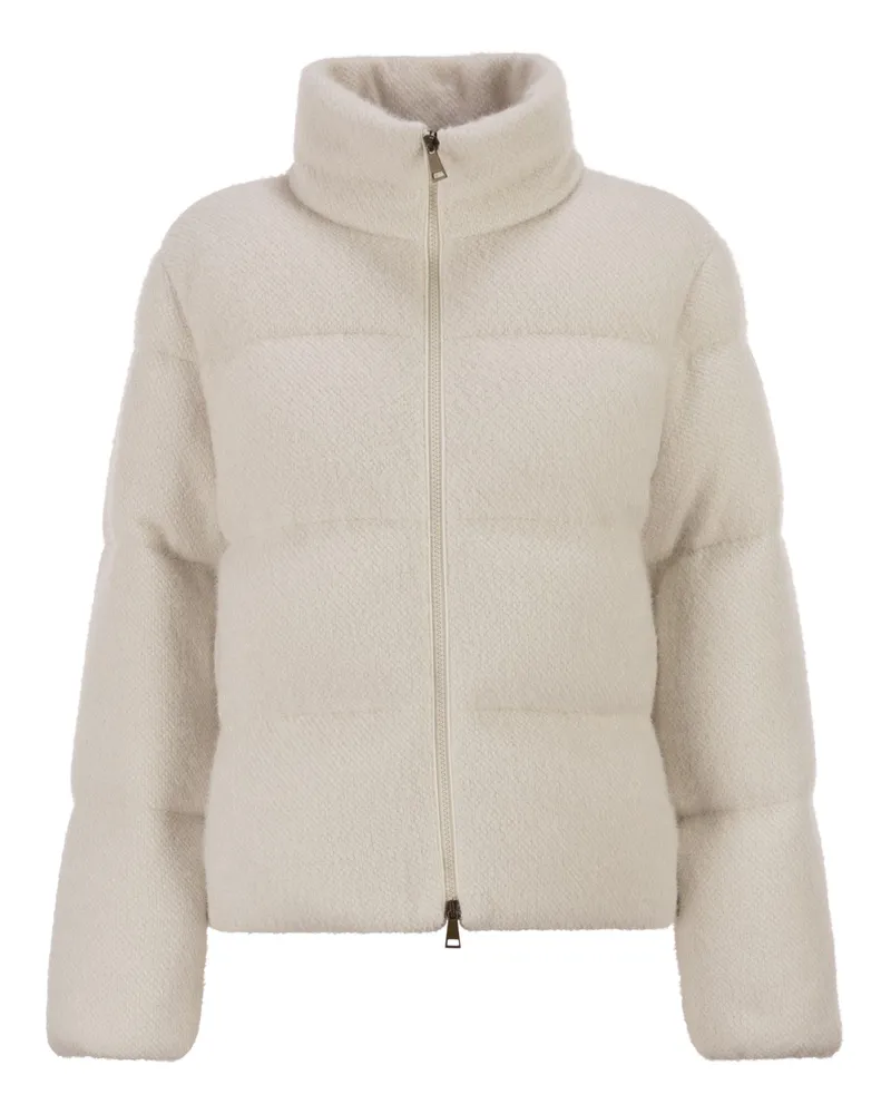 Moncler Mornas kurze Daunenjacke Ivory