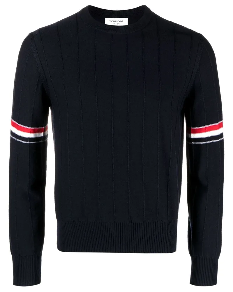 Thom Browne RWB Wool Crewneck Pullover Blue