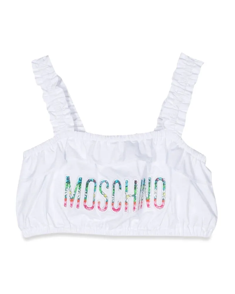 Moschino Stirnbandoberteil mit Logo -Gurten White