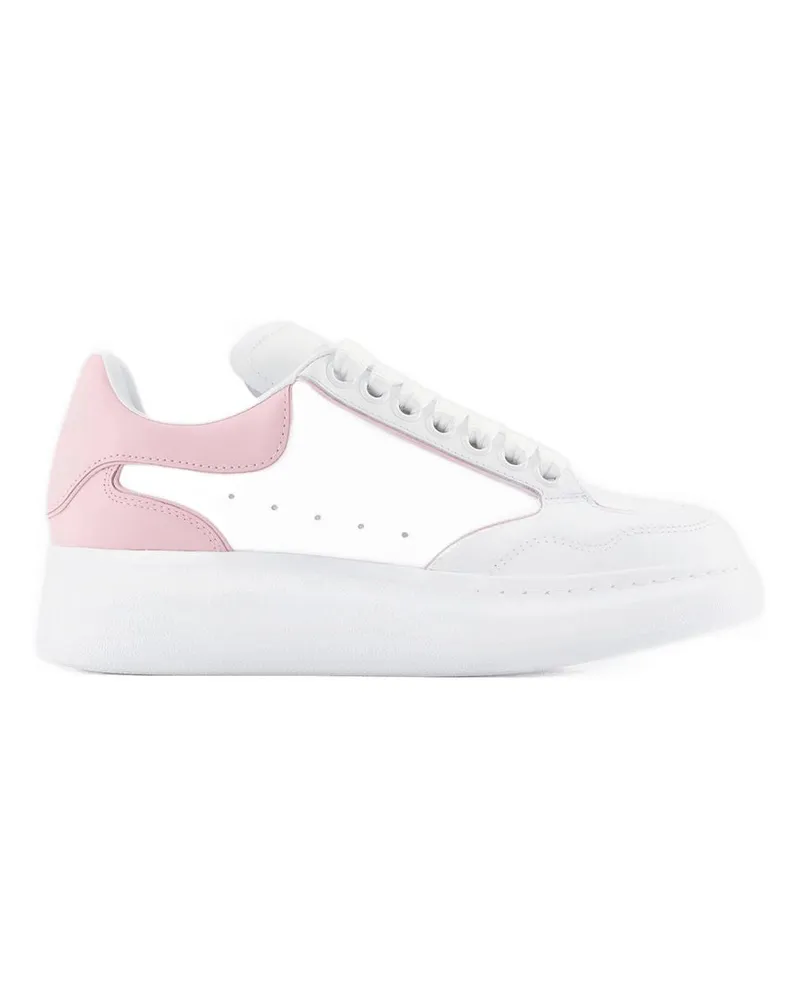 Alexander McQueen Übergroße Hybrid -Turnschuhe Alexander MC Queen Leder Weiß/Pink White