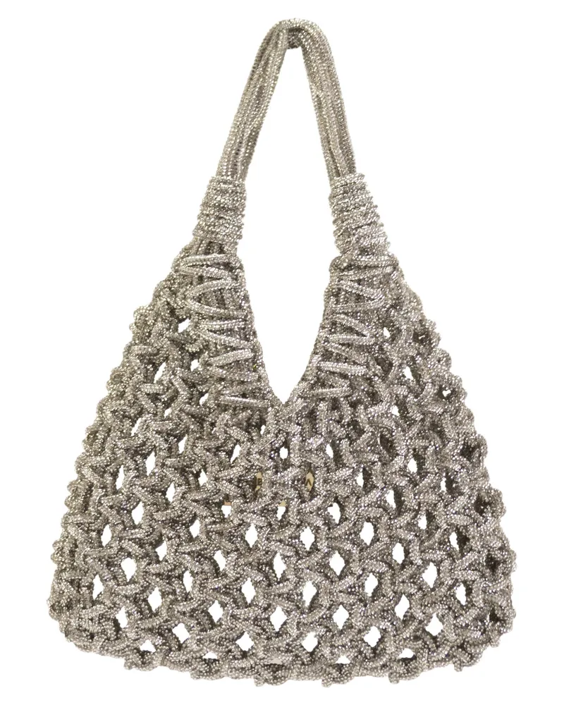 HIBOURAMA Vannifique Schmucktasche mit Kristallbesatz Silver