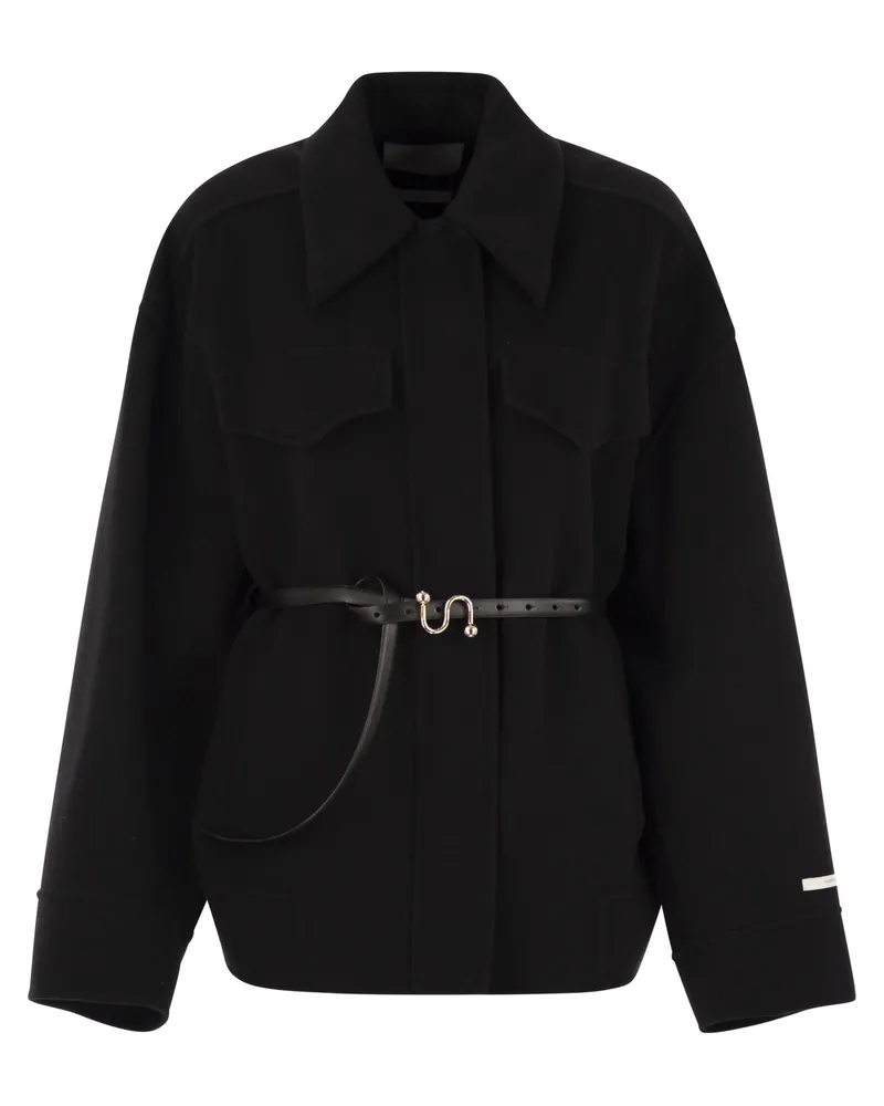 SPORTMAX Cantore Double Woll Caban Black