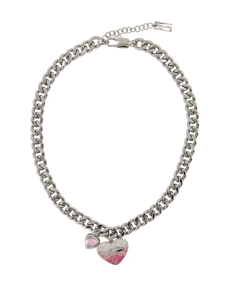 Marc Jacobs Herzballon Pave Halskette  Metall Silber Silber