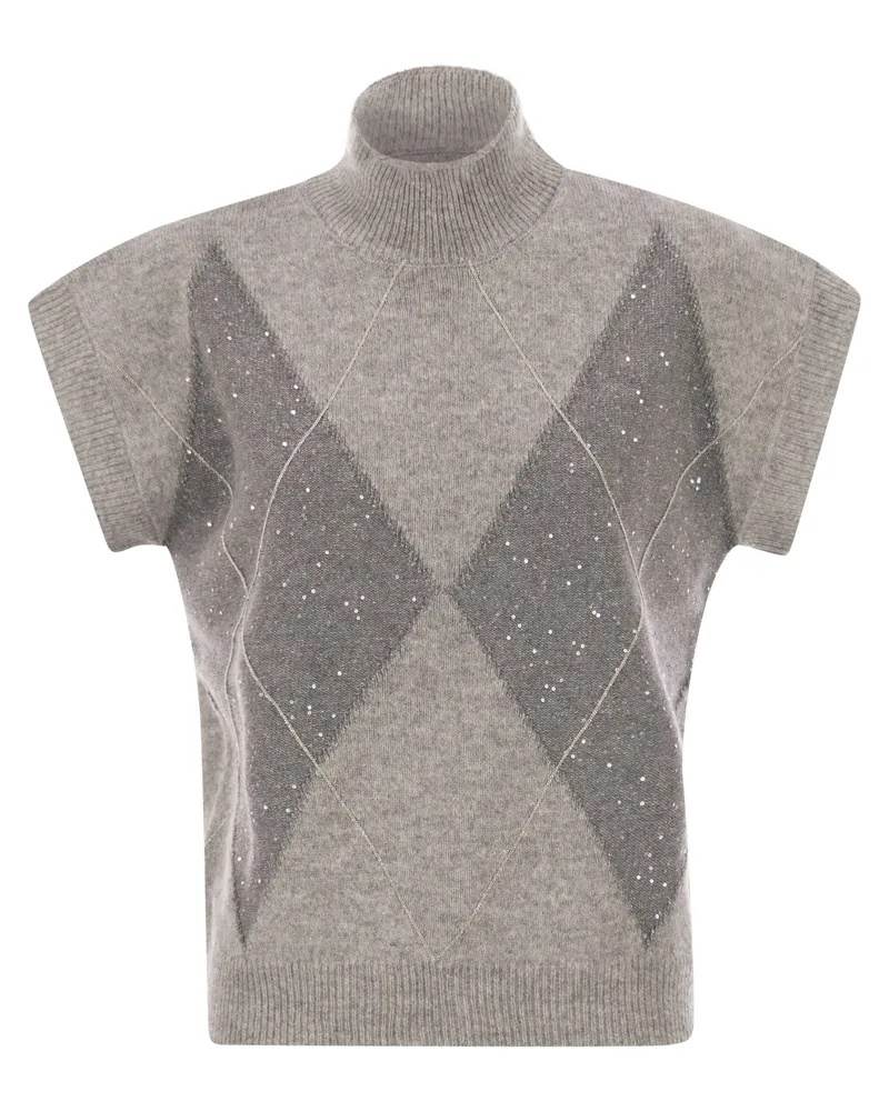 Peserico Strickwaren aus -Kaschmir-Lurex-Seidenwolle Grey