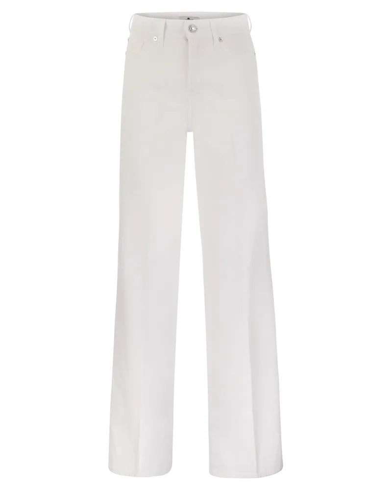 7 for all mankind 7 für alle Mensch -Lotta -Leinen hohe Taille Flared Jeans White