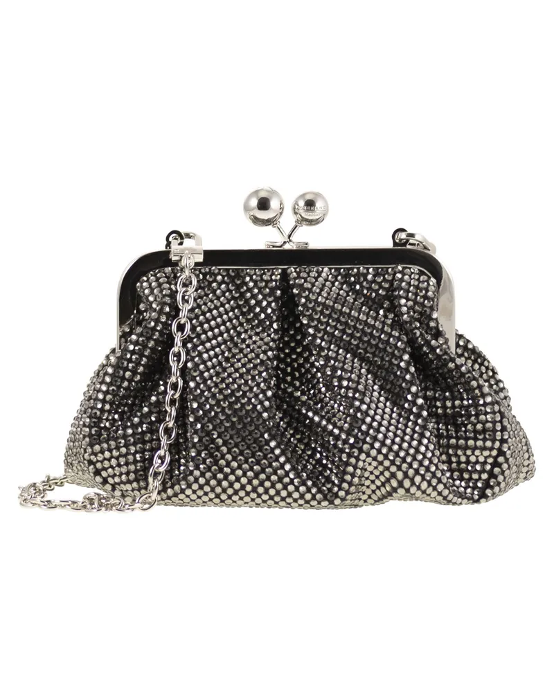 Weekend Max Mara Emy Kleine Tasche aus Satin und Strass Black