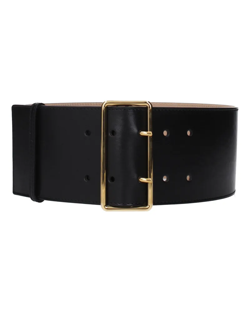 Alexander McQueen Damens Ledergürtel Schwarz -
