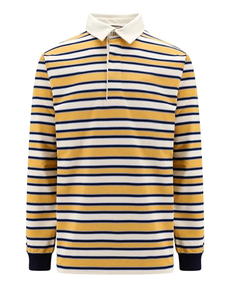 Gucci gestreiftes Poloshirt Gelb