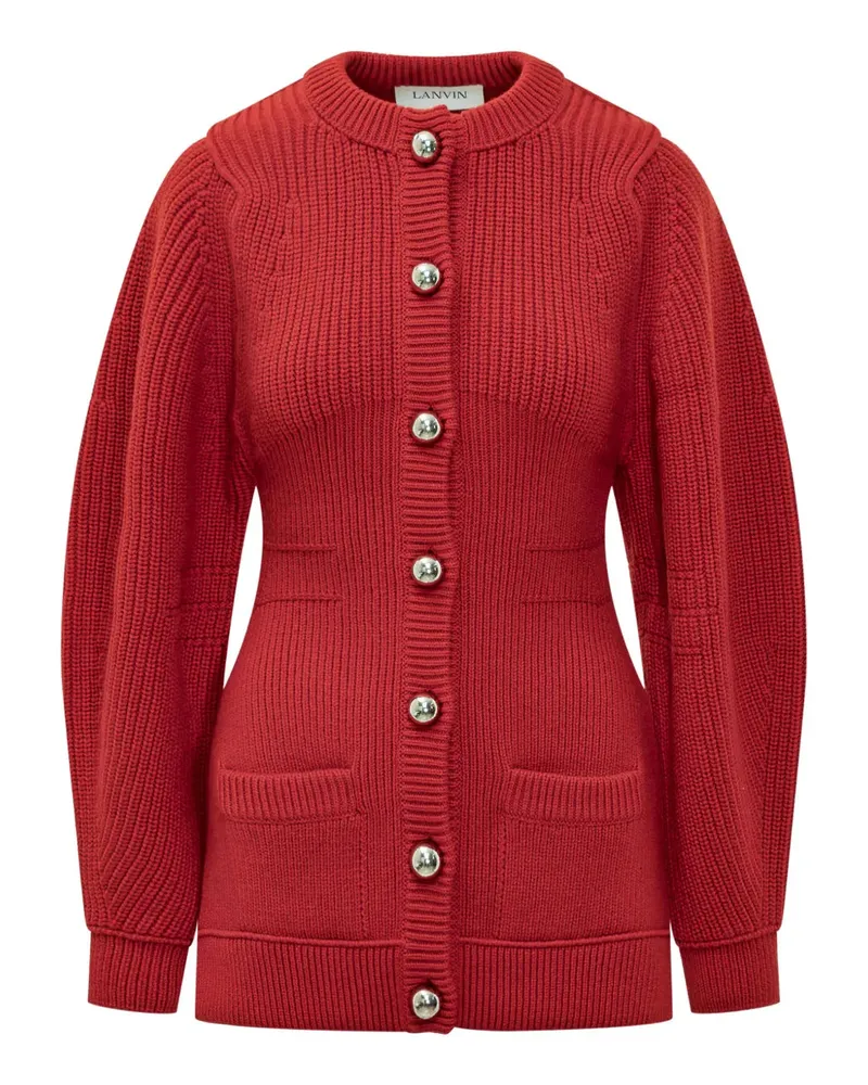 Lanvin Rippen -Strickjacke Red
