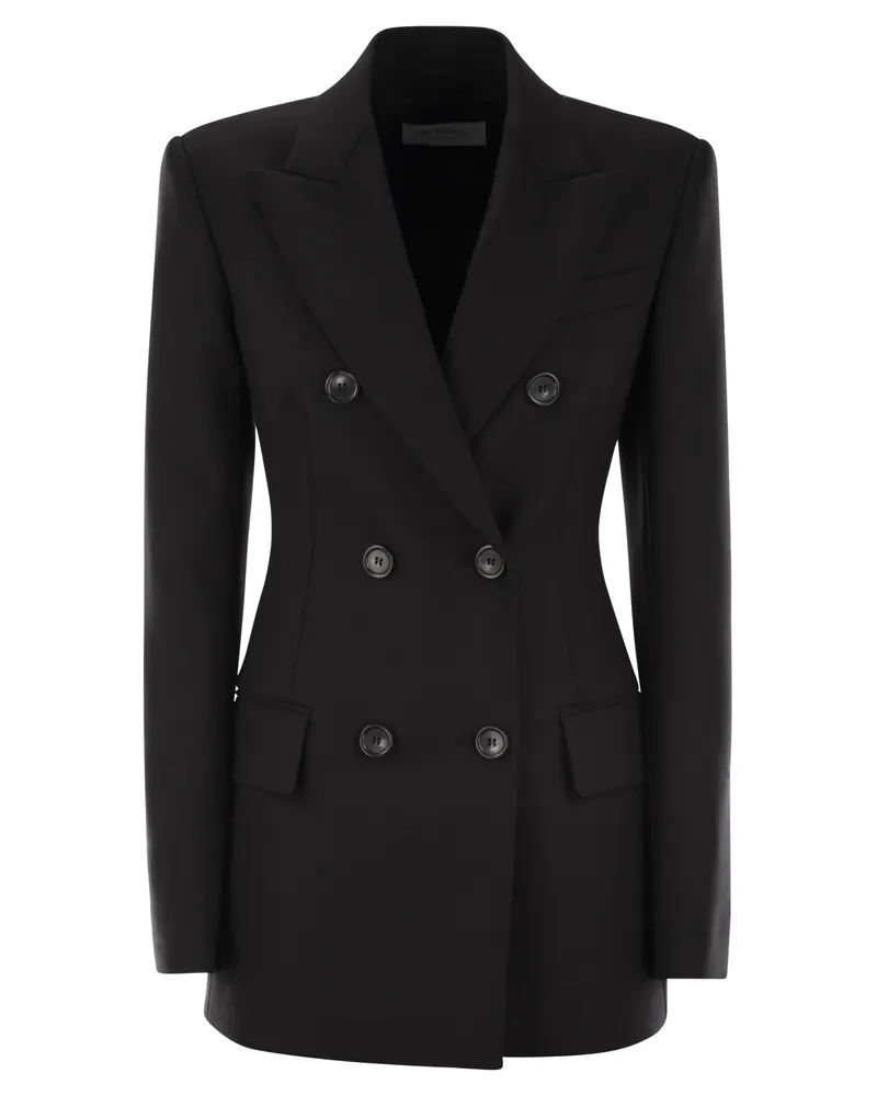 SPORTMAX Stretch Woll -Anpassungsblazer Black