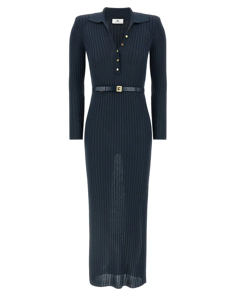 Elisabetta Franchi Rippen Poloskleid Blue