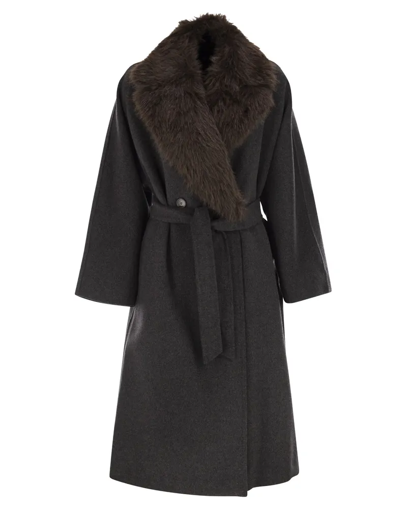 Weekend Max Mara Cacio1234 Wollmantel Anthracite