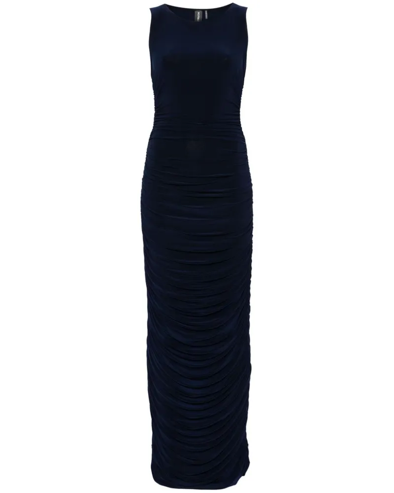 Norma Kamali ärmellose langes Kleid Blue